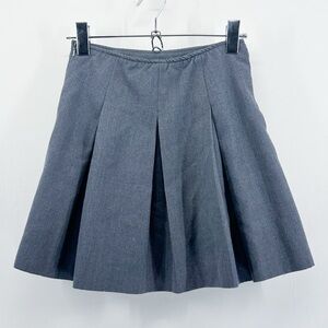 Vintage Grey Y2K Pleated A Line Micro Mini Skirt X-Small